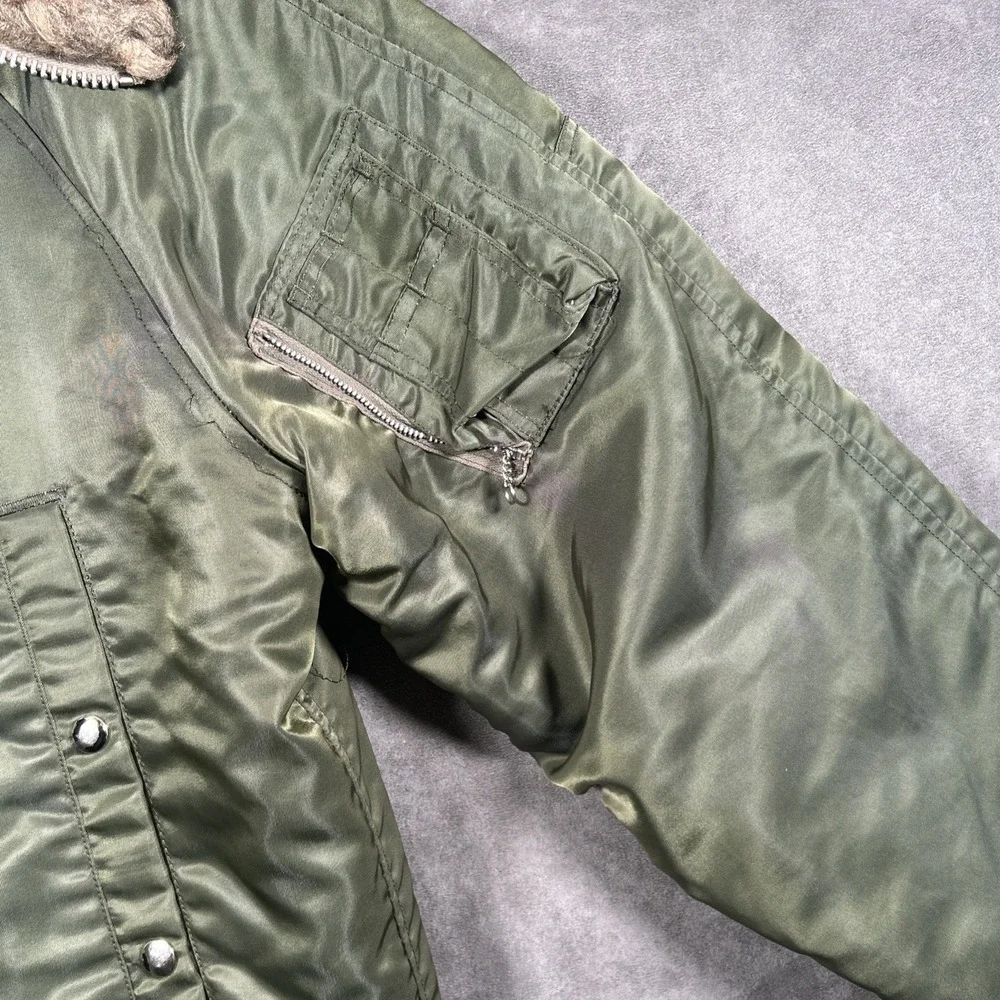 Vintage 70s USAF-Style N3B Snorkel Parka Heavy Duty Flight Jacket *Broken Zipper